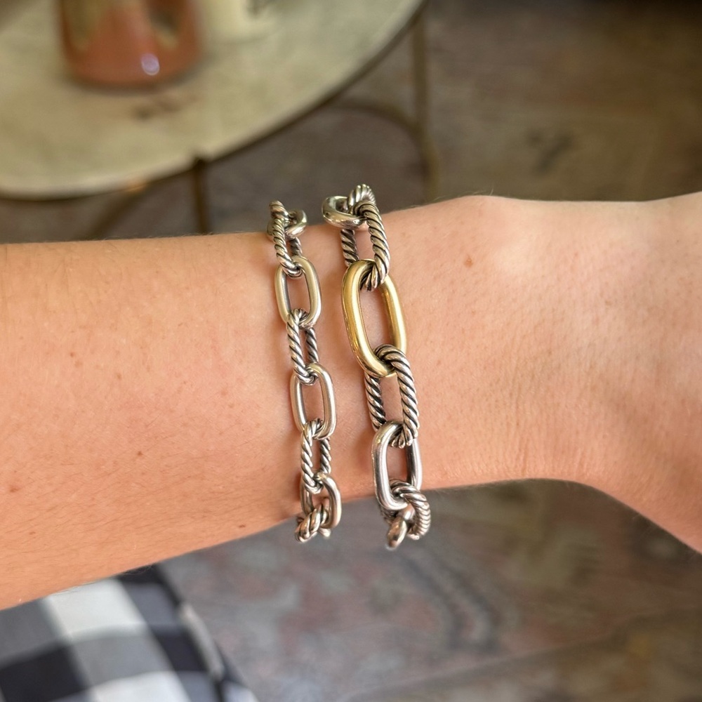 David Yurman Madison Chain Bracelet 11mm with Gold Link